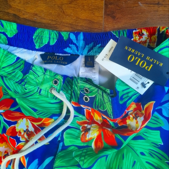 Polo Ralph Lauren NWT Floral Print Swim Trunks szL - Picture 2 of 3